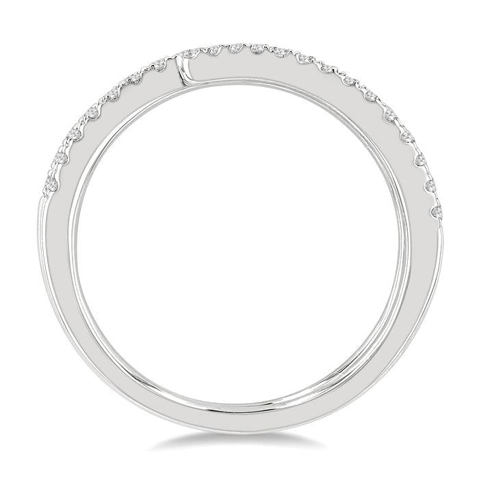 3/8 Ctw Open-End Round Cut Diamond Fashion Ring in 14K White Gold