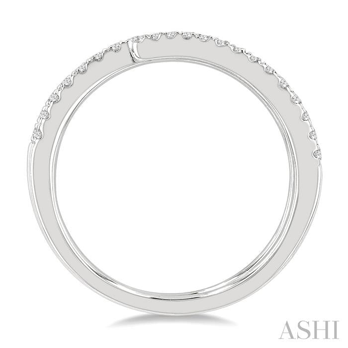 3/8 Ctw Open-End Round Cut Diamond Fashion Ring in 14K White Gold