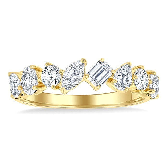 1 1/10 Ctw Mixed Shape Diamond Fashion Band in 14K Yellow Gold