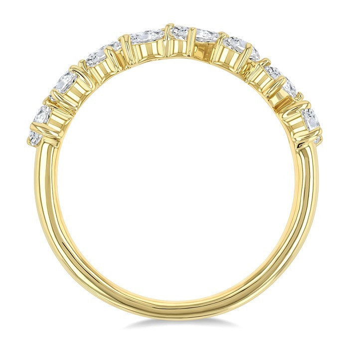 1 1/10 Ctw Mixed Shape Diamond Fashion Band in 14K Yellow Gold