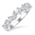 1 1/10 Ctw Mixed Shape Diamond Fashion Band in 14K White Gold
