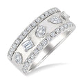 7/8 Ctw 5-Stone Mixed Shape Diamond Fashion Band in 14K White Gold