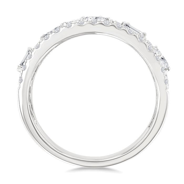 7/8 Ctw 5-Stone Mixed Shape Diamond Fashion Band in 14K White Gold