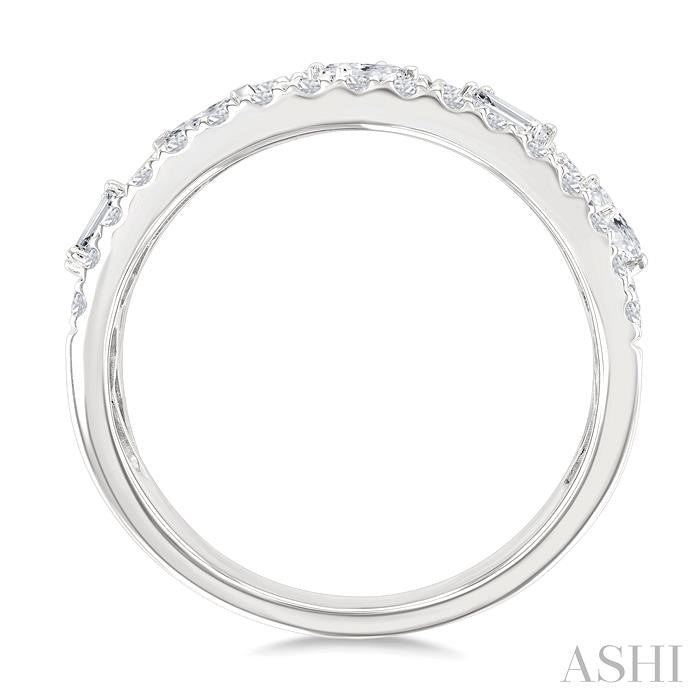 7/8 Ctw 5-Stone Mixed Shape Diamond Fashion Band in 14K White Gold
