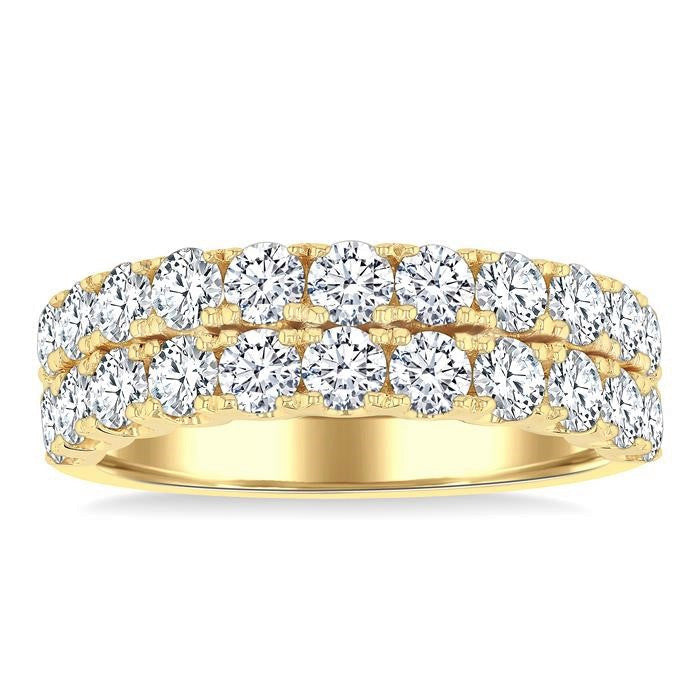 Two Row Diamond Wedding Band