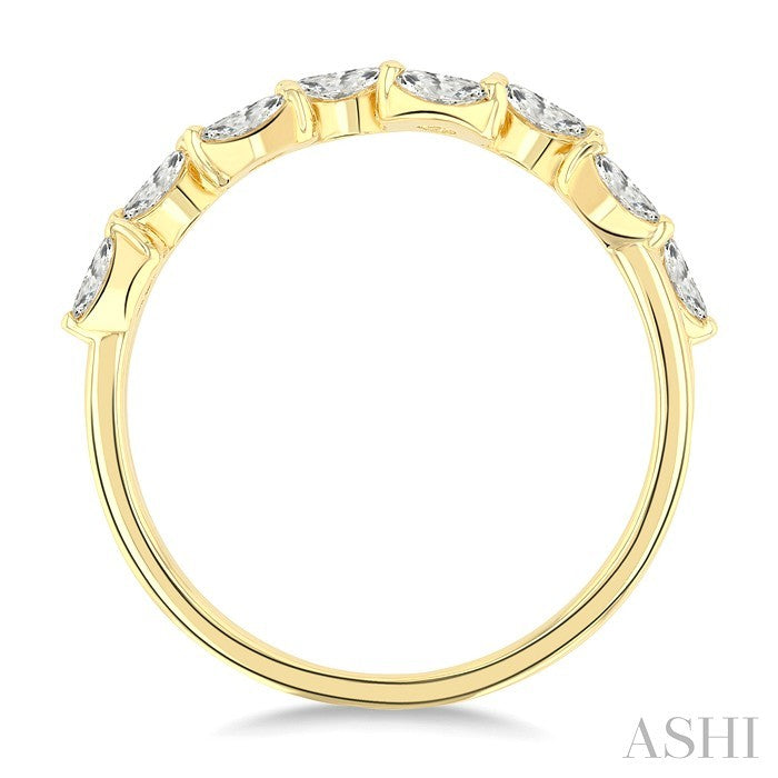 1/3 Ctw Zig-Zag Scatter Marquise Cut Diamond Fashion Band in 14K Yellow Gold