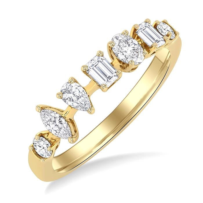 5/8 Ctw Mixed Cut Diamond Fashion Band in 14K Yellow Gold
