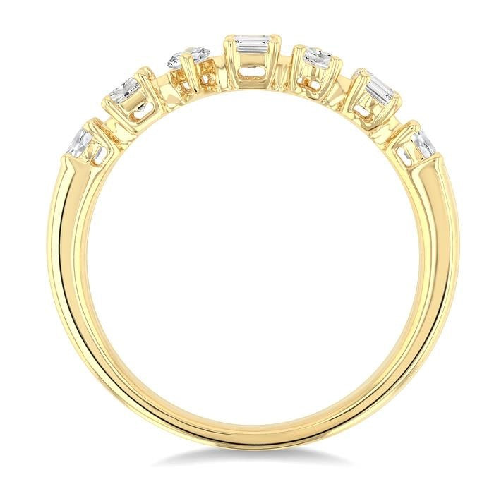 5/8 Ctw Mixed Cut Diamond Fashion Band in 14K Yellow Gold