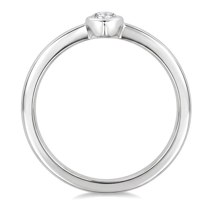 1/5 Ctw Bezel Set Heart Cut Diamond Fashion Ring in 14K White Gold