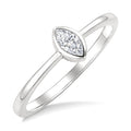 1/5 Ctw Bezel Set Marquise Cut Diamond Fashion Ring in 14K White Gold