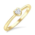 1/5 Ctw Bezel Set Heart Cut Diamond Fashion Ring in 14K Yellow Gold