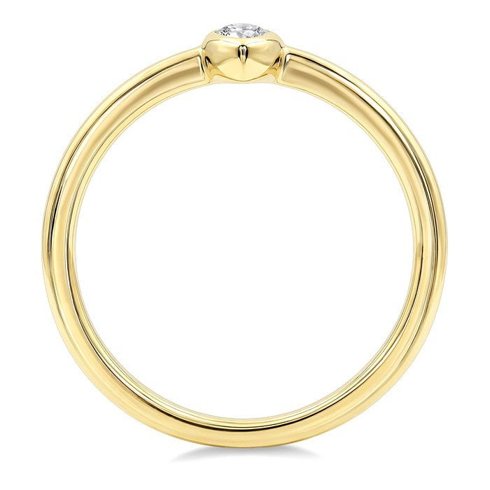 1/5 Ctw Bezel Set Marquise Cut Diamond Fashion Ring in 14K Yellow Gold