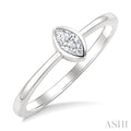 1/5 Ctw Bezel Set Marquise Cut Diamond Fashion Ring in 14K White Gold