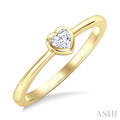 1/5 Ctw Bezel Set Heart Cut Diamond Fashion Ring in 14K Yellow Gold