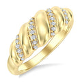 1/8 Ctw Round Cut Diamond Swirl Bold Ring in 10K Yellow Gold
