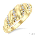 1/8 Ctw Round Cut Diamond Swirl Bold Ring in 10K Yellow Gold