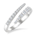 3/8 Ctw Baguette and Round Cut Diamond Fashion Band in 14K White Gold