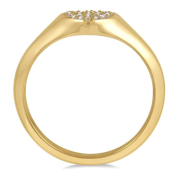 Heart Shape Diamond Signet Ring