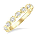 3/4 Ctw East-West Set Oval Cut Bezel Diamond Stackable Fashion Band in 14K Yellow Gold
