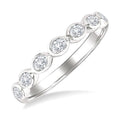 3/4 Ctw East-West Set Oval Cut Bezel Diamond Stackable Fashion Band in 14K White Gold