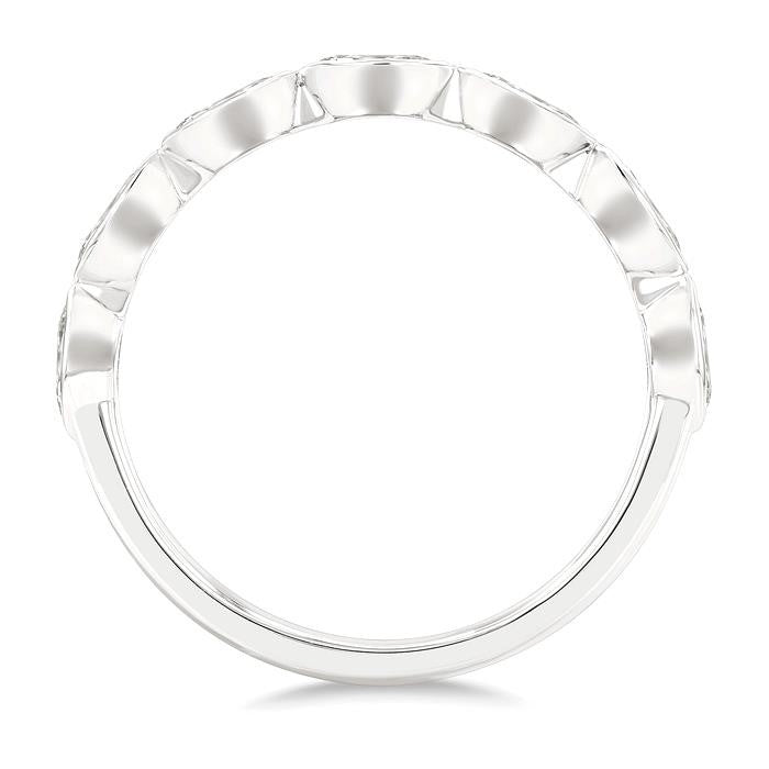 3/4 Ctw East-West Set Marquise Cut Bezel Diamond Stackable Fashion Band in 14K White Gold