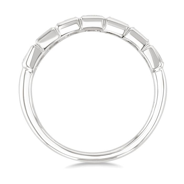 3/4 Ctw East-West Set Princess Cut Bezel Diamond Stackable Fashion Band in 14K White Gold