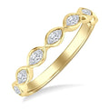 3/4 Ctw East-West Set Marquise Cut Bezel Diamond Stackable Fashion Band in 14K Yellow Gold