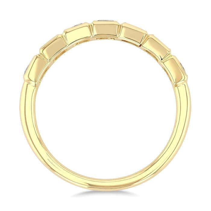 3/4 Ctw East-West Set Princess Cut Bezel Diamond Stackable Fashion Band in 14K Yellow Gold