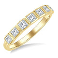 Princess Shape Bezel Set Diamond Fashion Band