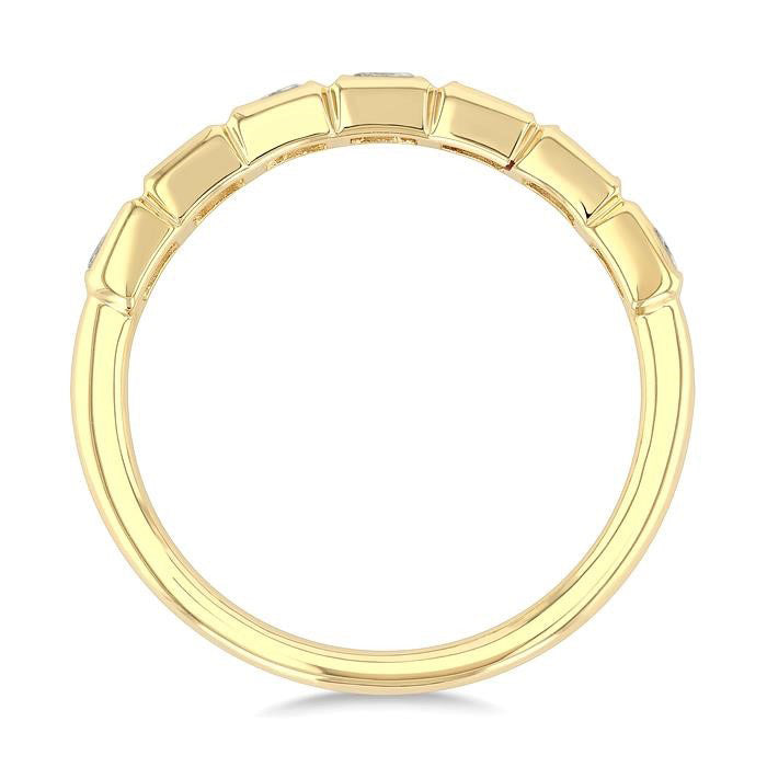 Princess Shape Bezel Set Diamond Fashion Band