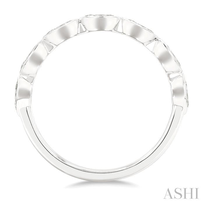 3/4 Ctw East-West Set Marquise Cut Bezel Diamond Stackable Fashion Band in 14K White Gold