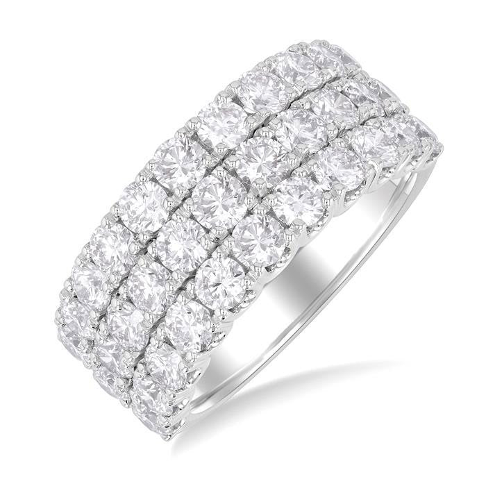 Three Row Diamond Wedding Band