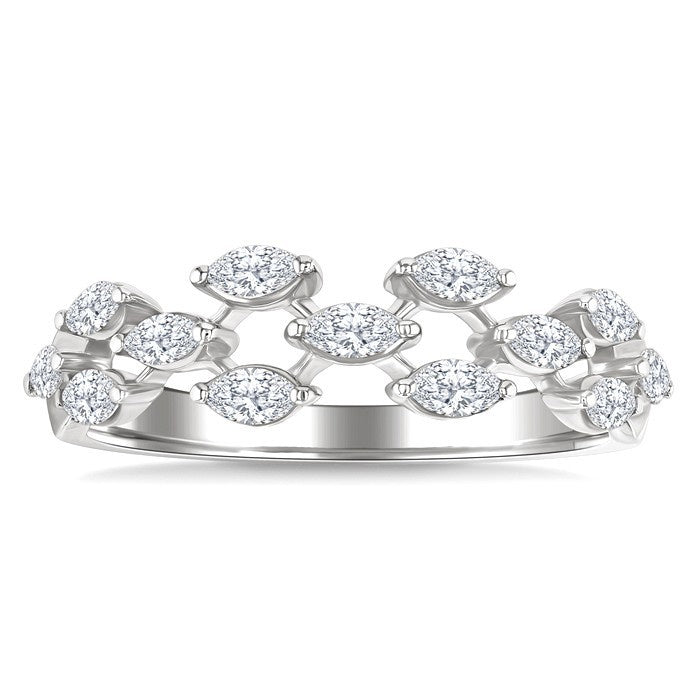 1/2 Ctw Scatter Marquise Cut Diamond Fashion Band in 14K White Gold