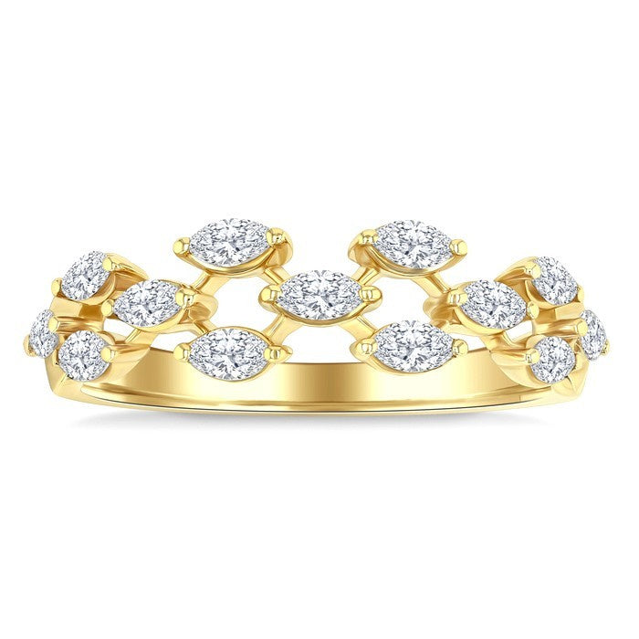 1/2 Ctw Scatter Marquise Cut Diamond Fashion Band in 14K Yellow Gold