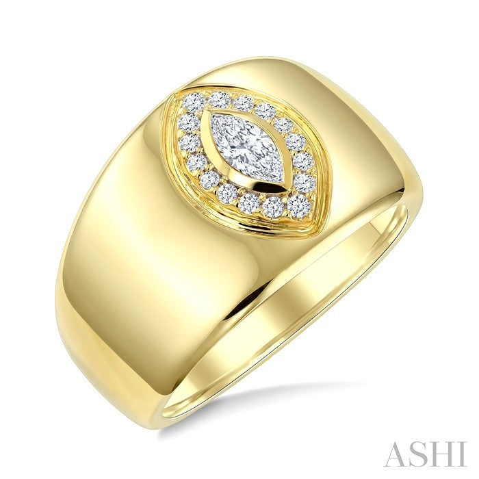 1/3 Ctw Marquise and Round Cut Diamond Aeris Gold Fashion Ring in 14K Yellow Gold