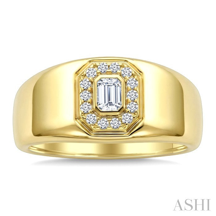 1/3 Ctw Octagon and Round Cut Diamond Aeris Gold Fashion Ring in 14K Yellow Gold