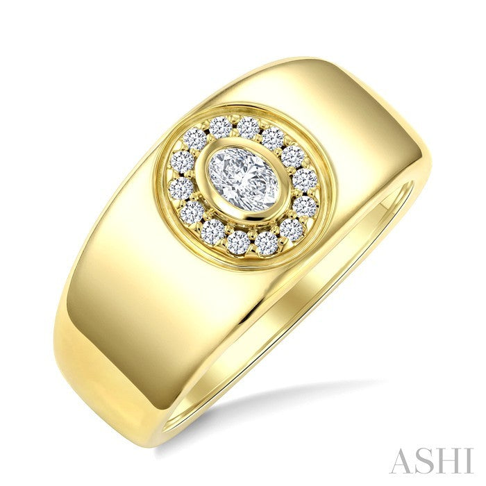 1/3 Ctw Oval and Round Cut Diamond Aeris Gold Fashion Ring in 14K Yellow Gold