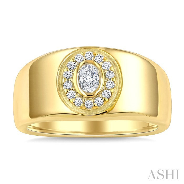 1/3 Ctw Oval and Round Cut Diamond Aeris Gold Fashion Ring in 14K Yellow Gold