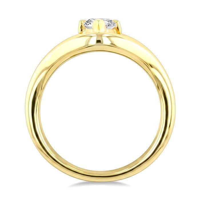 3/4 Ctw Marquise Cut Diamond Aeris Gold Solitaire Ring in 14K Yellow Gold