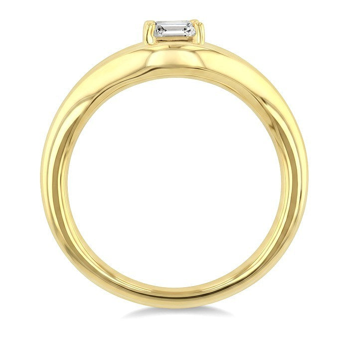 3/4 Ctw Octagon Cut Diamond Aeris Gold Solitaire Ring in 14K Yellow Gold