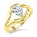 3/4 Ctw Pear Cut Diamond Aeris Gold Solitaire Ring in 14K Yellow Gold