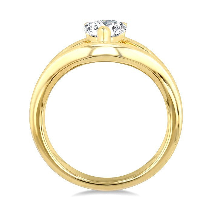 3/4 Ctw Pear Cut Diamond Aeris Gold Solitaire Ring in 14K Yellow Gold