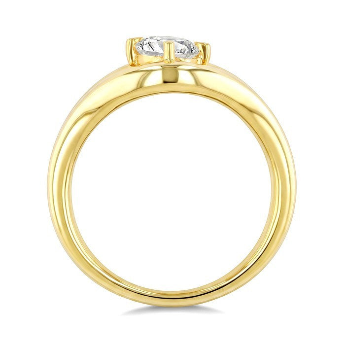 3/4 Ctw Round Cut Diamond Aeris Gold Solitaire Ring in 14K Yellow Gold