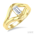 3/4 Ctw Octagon Cut Diamond Aeris Gold Solitaire Ring in 14K Yellow Gold
