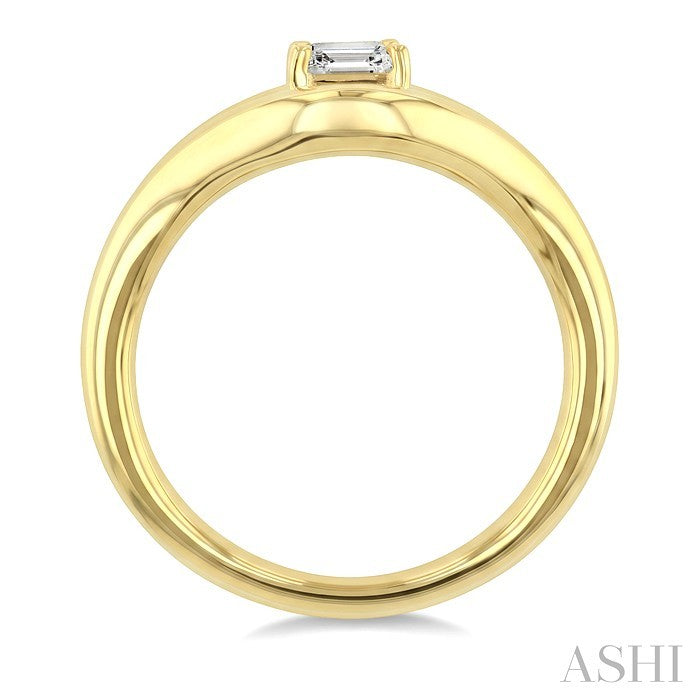 3/4 Ctw Octagon Cut Diamond Aeris Gold Solitaire Ring in 14K Yellow Gold
