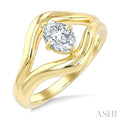 3/4 Ctw Oval Cut Diamond Aeris Gold Solitaire Ring in 14K Yellow Gold