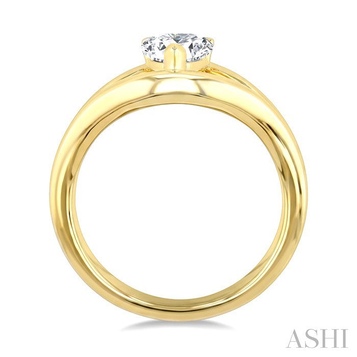 3/4 Ctw Pear Cut Diamond Aeris Gold Solitaire Ring in 14K Yellow Gold