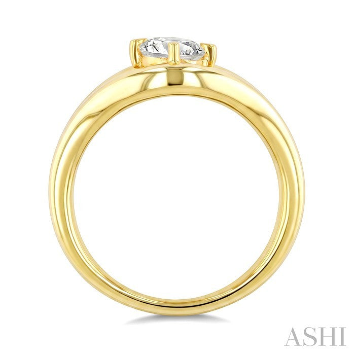 3/4 Ctw Round Cut Diamond Aeris Gold Solitaire Ring in 14K Yellow Gold