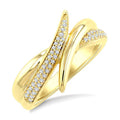 1/5 Ctw Round Cut Diamond Aeris Gold Semi Solid Fashion Band in 14K Yellow Gold