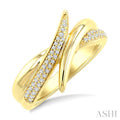 1/5 Ctw Round Cut Diamond Aeris Gold Semi Solid Fashion Band in 14K Yellow Gold
